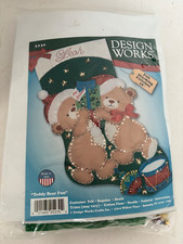 Design Works Teddy Bear Fun Christmas Holiday Felt Stocking Kit 5230 NEW