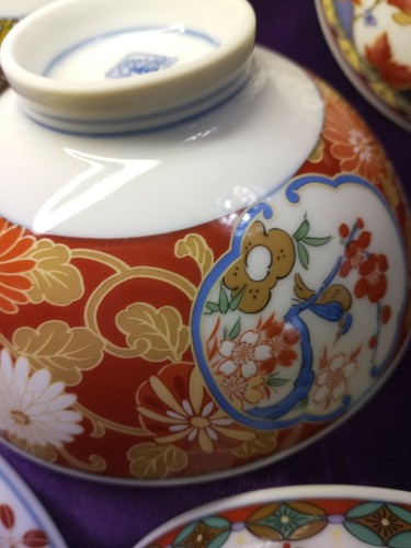 Asian Rice Bowls Porcelain Set of 5 Assortment of Designs - Picture 5 of 10