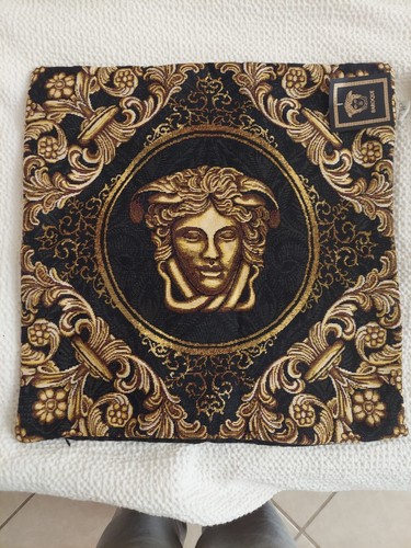 Baroque tapestry black gold medusa throw pillow 18x18 nwt - Picture 3 of 9