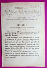 Pusiano (Co) -regio Arrêté Erige En Ente Morale L'Opera Pia VERONELLI-2825