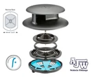 FLETTNER TCX-2 NARROW BASE * BLACK *  Van Wind Driven Rotating Roof Vent UK Made