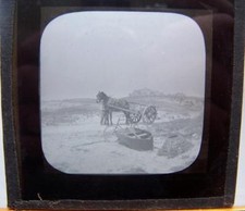 Magic Lantern Slide - Social History Fisherman's Horse & Cart