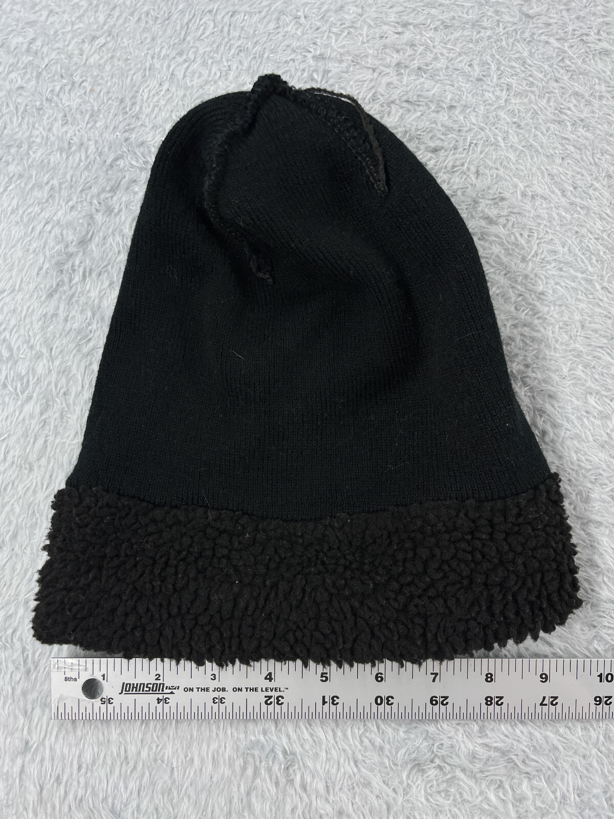 Rue21 Beanie Toque Womens Black Knit Acrylic Polyester Faux Fur Cuff Snow Ski