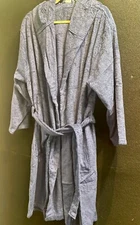 SIORO Mens Robe Terry Cloth Bathrobe, Soft Cotton Towel - Large, Navy Blue