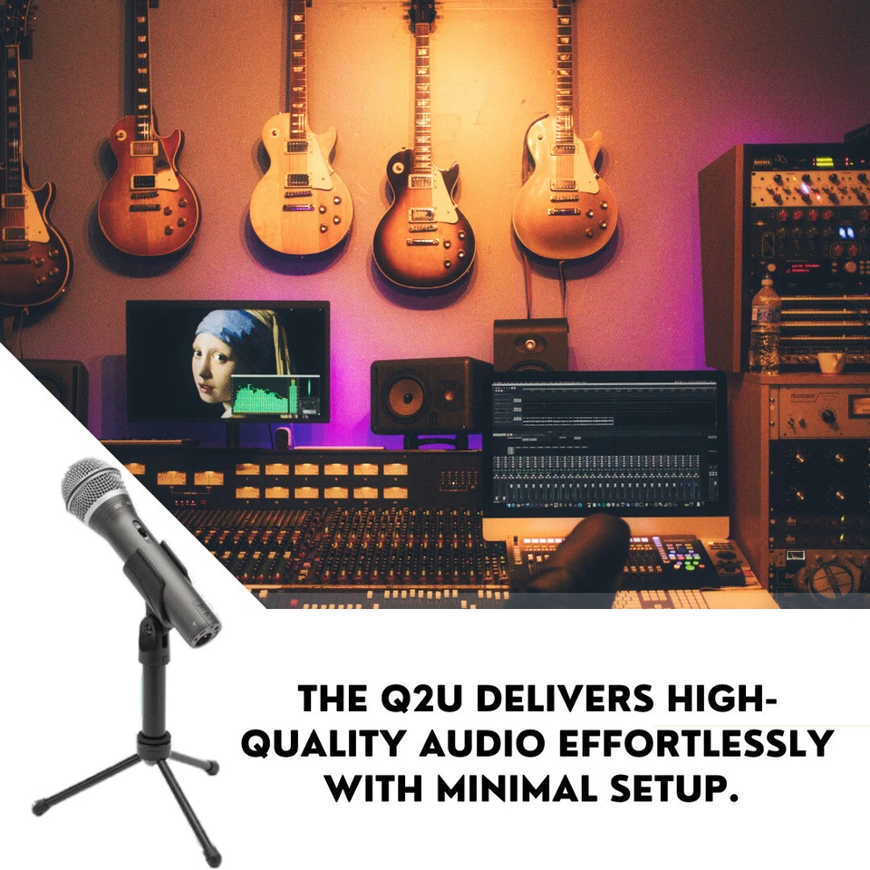 Samson Q2U Handheld Dynamic USB Microphone Recording and Podcasting Pack Black - Image 3 of 4