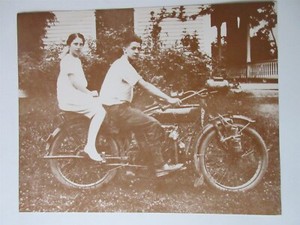 vintage photo INDIAN motorcycle 14" x 11" 