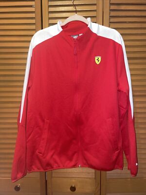 PUMA SCUDERIA FERRARI  T7 TRACK JACKET MEN'S Large RED/ROSSO CORSO