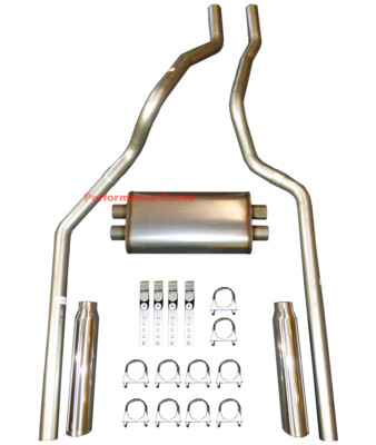 01-06 Chevrolet GMC Truck 6.0L / 8.1L Mandrel Dual Exhaust 22'' Max Flow