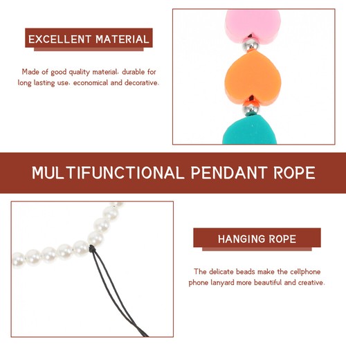 Herzförmige Mobiltelefonkette Handy-Aufhängegurte Perlen Lanyards - Zdjęcie 12 z 12