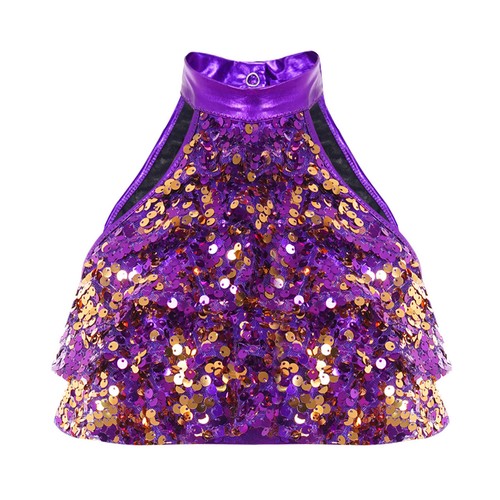 Kids Girls Tops Gymnastic Crop Top For Training Tee Performance Shirt Hip Hop - Bild 15 von 95