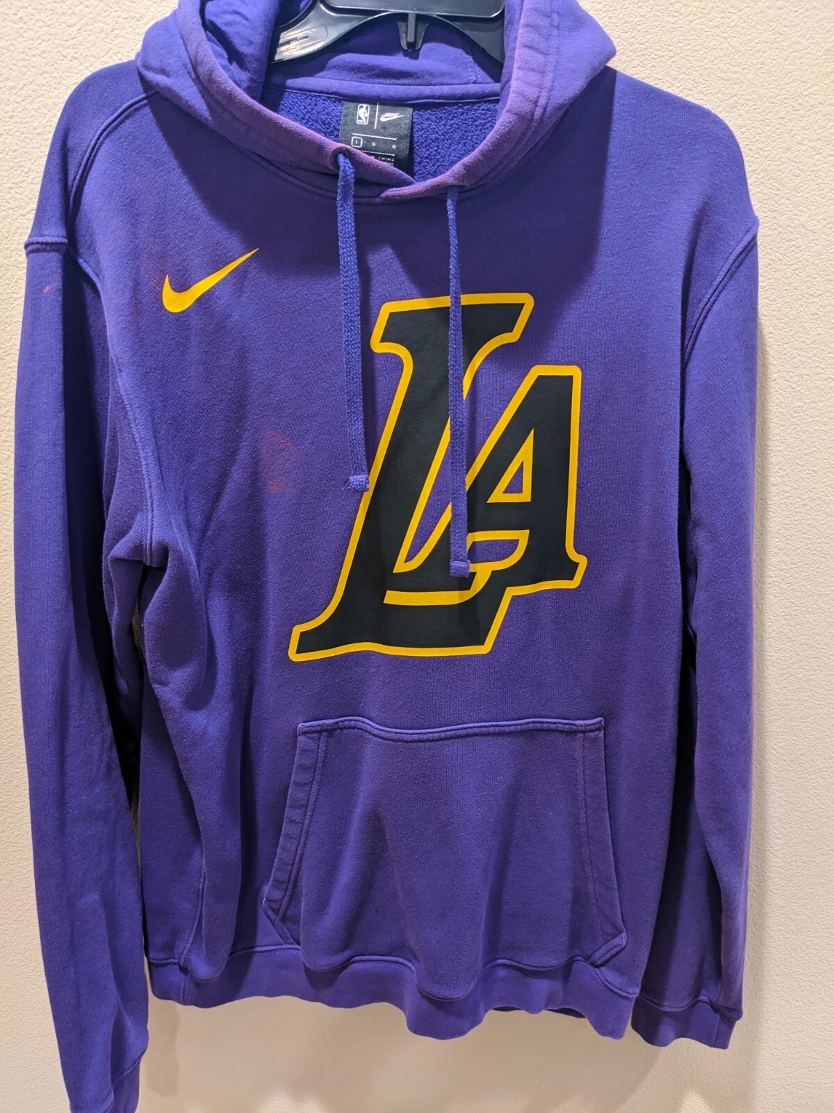 Nike Los Angeles Lakers City Edition Purple Hoodie NBA Basketball Men SZ Large