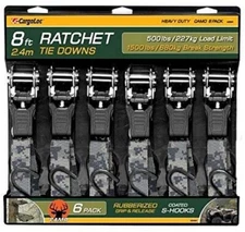 CargoLoc Ratchet Tie Downs 32584 6 Pc. 8' x 1500 lbs - S - DIGITAL CAMO