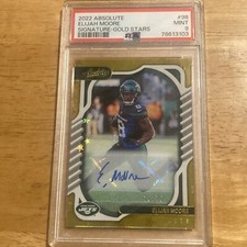 Elijah Moore 2022 Absolute Yellow AUTO 10/10 PSA 9 Signature - Gold Stars