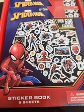 Spiderman Sticker book 6 Sheets - over 500 Stickers, Unused