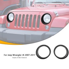 2x Headlight Lamp Cover Trim Bezels For Jeep Wrangler Jk Unlimited Jku Parts