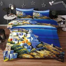 Island Nice House 3D Printing Duvet Quilt Doona Covers Pillow Case Bedding Sets