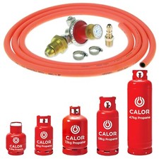 FLO GAS BOTTLE REGULATOR ADJUSTABLE PRESSURE 3m ORANGE FLEXIBLE HOSE POL FLOGAS
