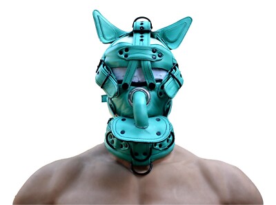 Leather Muzzle, Face hood ,Muzzle Gag ,Head harness,Pup hood,puppy Mask,Dog Face