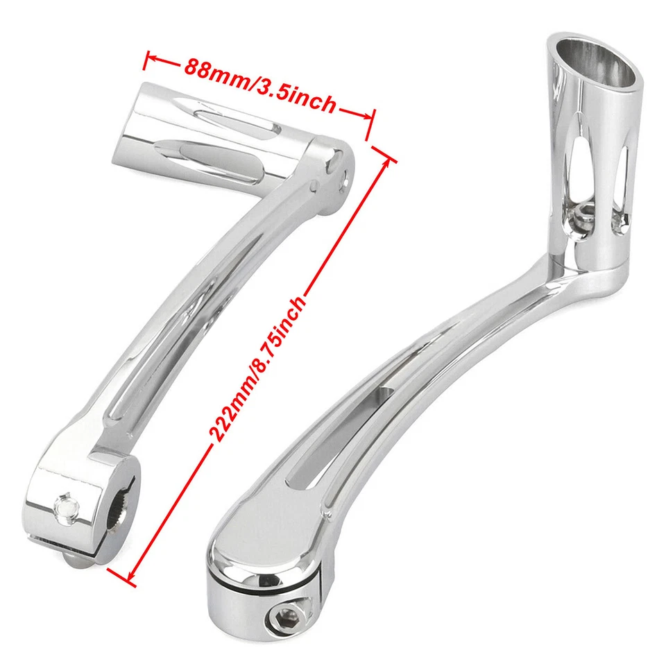 Brazo de freno cromado corte borde talón puntera palanca de cambios para Harley Touring 1997-2007 Foto 4 de 4