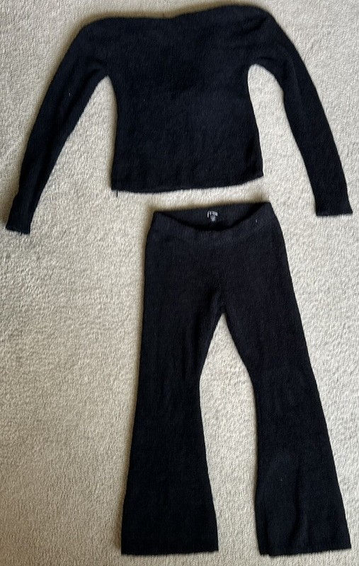 Art Class Girls Fluffy Sweatshirt And Sweatpants Black Size XL