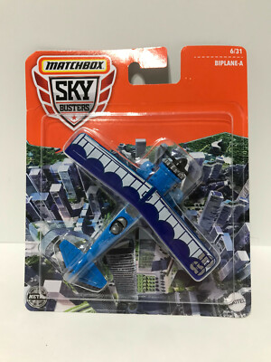 2021 Matchbox Sky Busters  68982 #6 Biplane-A BLUE