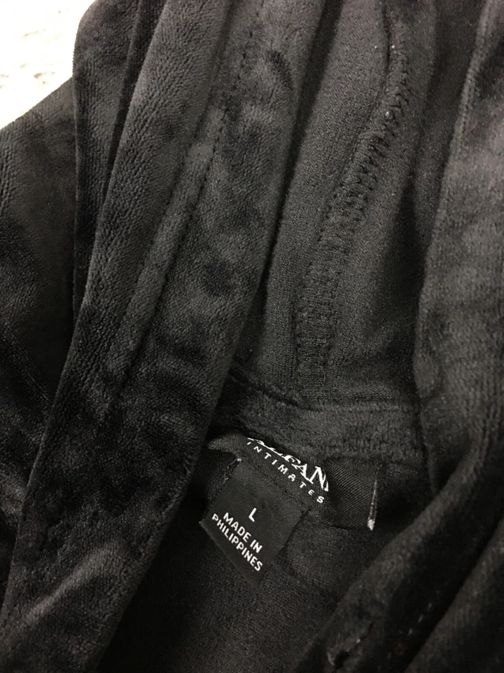 Sudadera con capucha Alfani Intimates para mujer talla grande terciopelo negro suave elástico Foto 4 de 4