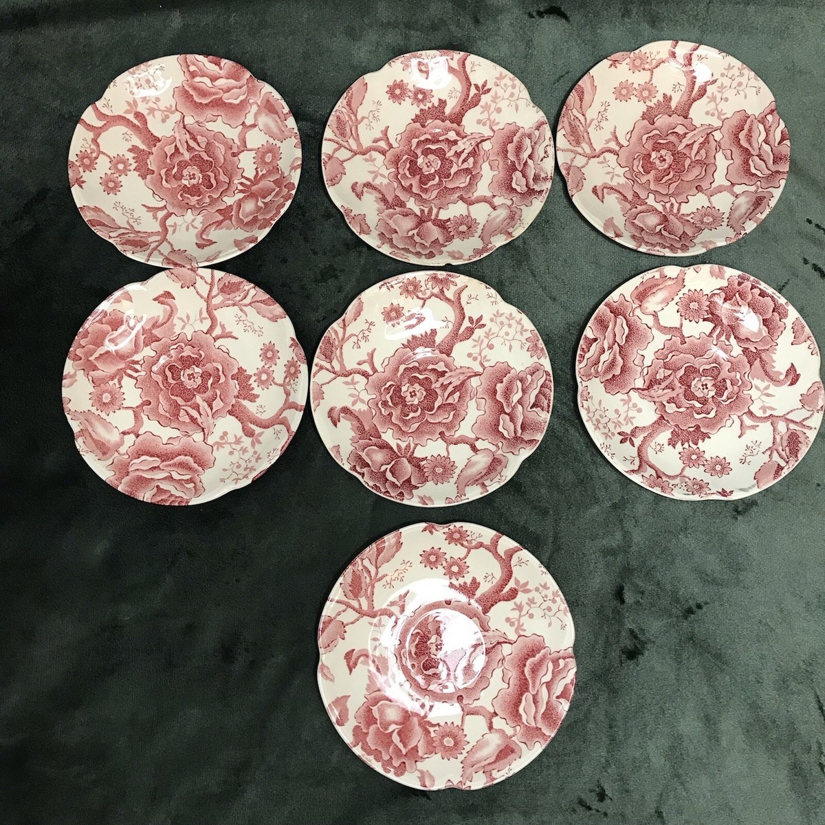 Johnson Brothers English Chippendale Red Pink Saucers 1/2