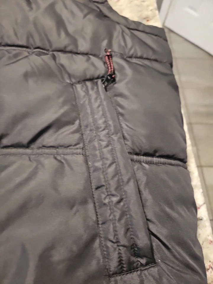 Chaleco con capucha CHAPS PUFFER para hombre/negro con forro de franela rojo negro/XL Foto 3 de 4