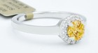 LAB CREATED 0.86 Cts YELLOW TOPAZ  & WHITE SAPPHIRE RING .925 Sterling Silver — photo 3