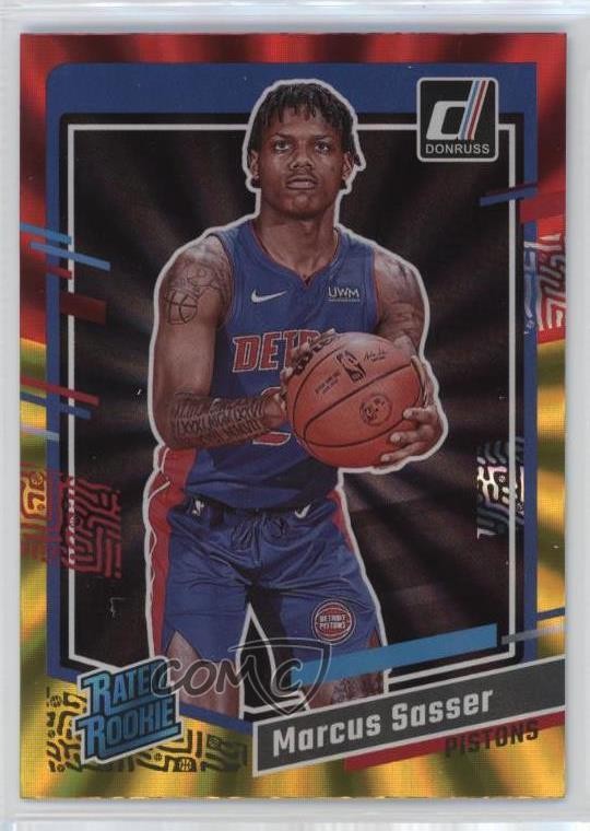 2023-24 Panini Donruss Rated Holo Red & Gold Laser Marcus Sasser Rookie RC 12po