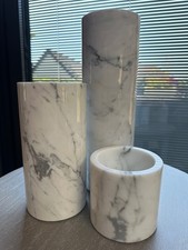 Vases set of 3 Carrara Marble Vases Luxury Home Decor Hand Made in Italy