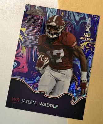 2021 Wild Card Alumination Jaylen Waddle Rookie Groovin Holo-Lux 7