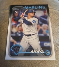 Jacob Amaya Rookie base 2024 Topps Series 1 #144 RC Miami Marlins
