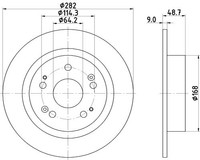 Hella Pagid 2X Bremsscheibe Hinten Ø282 Mm Voll FüR Honda Accord Viii CU 2.0I