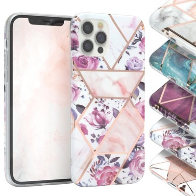 EAZY CASE für Apple iPhone 12 / 12 Pro Hülle Marmor Backcover Silikon Cover TPU