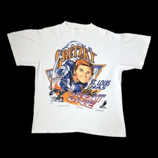 NHL St. Louis Blues Wayne Gretzky vtg white short sleeve t-shirt QT5256