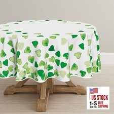 St. Patrick's Day Tablecloth 60 60 Inch Round Love Pattern 60" Round Green
