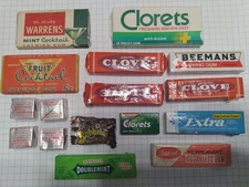 Lot Of  16 Vintage Assorted Chewing Gum Wrappers Full Packs