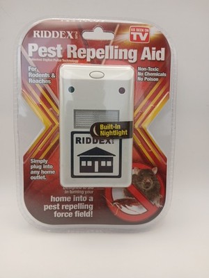 Riddex Plus 110V Ultrasonic Pest Repelling Aid - White (030501A) New In Package