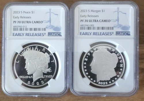 2023-S $1 Morgan & Peace Silver Dollar 2-Coin Set – NGC PF70 Ultra Cameo ER