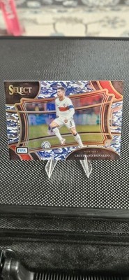 2023-24 Panini Select Cristiano Ronaldo 99/99 Winter Camo DAMAGED field level