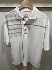 PGA Tour Pro Series Men's Polo Shirt - Size: L - White With Graphics NWOT
