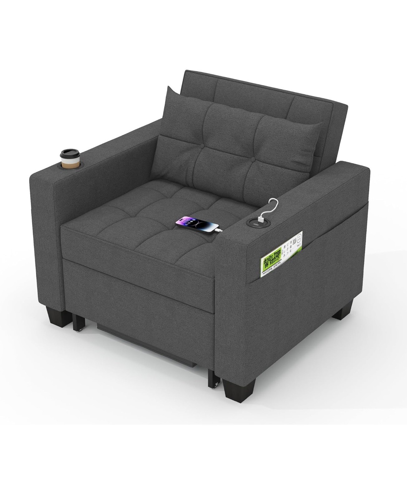 DURASPACE Sleeper Chair 3-in-1 Convertible Chair Bed