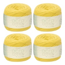 4 Rolls Cotton Crochet Yarn 1.5mm x 164 Yards Macrame Cord Yellow