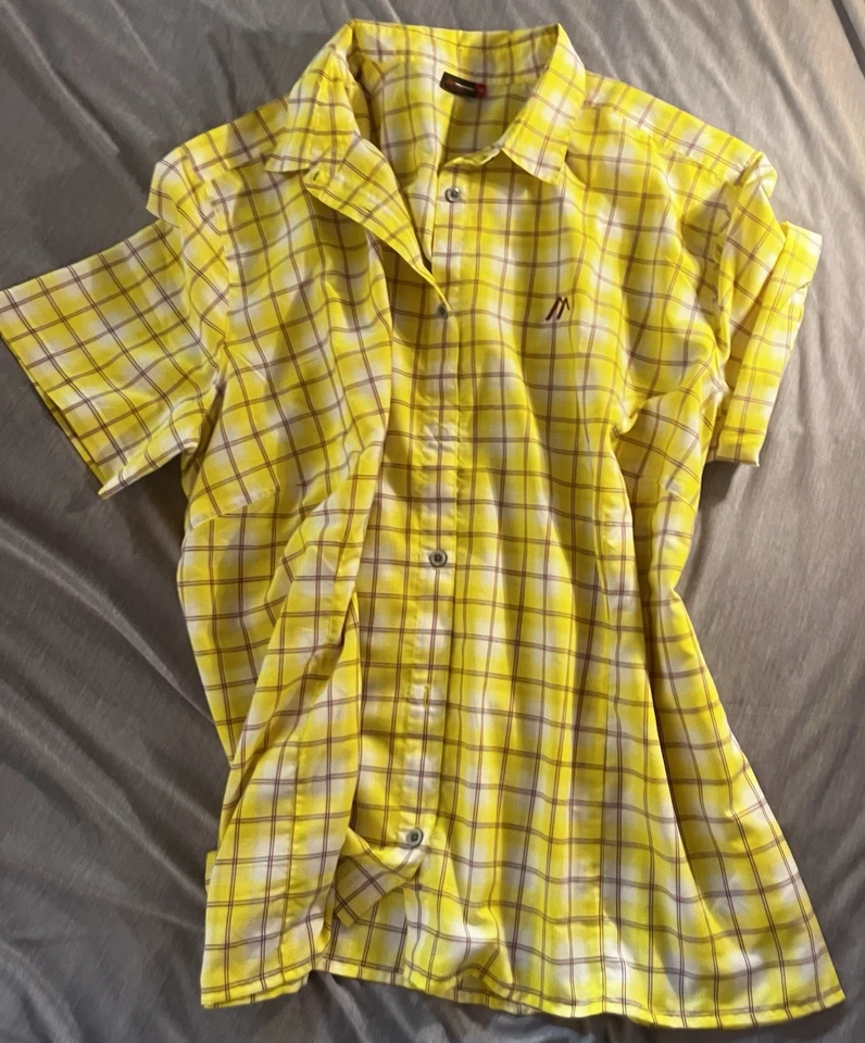 Maier Sports Damen Klassische Kurzarmbluse kariert Gelb/Weiß/Lila Gr. 52 - Bild 4 von 4