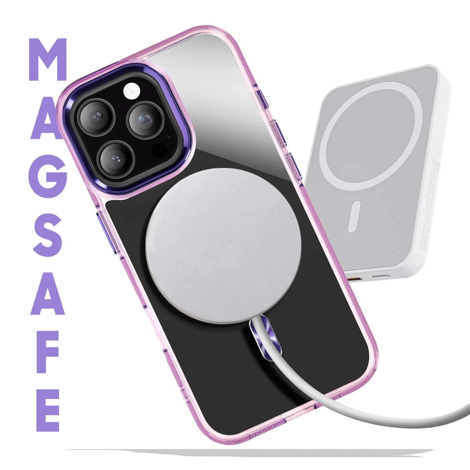 Coque iPhone 16 Pro Max violette en cristal transparent par Avizar - 3