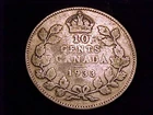 1933 Canada 10 Cent,  Good grade.