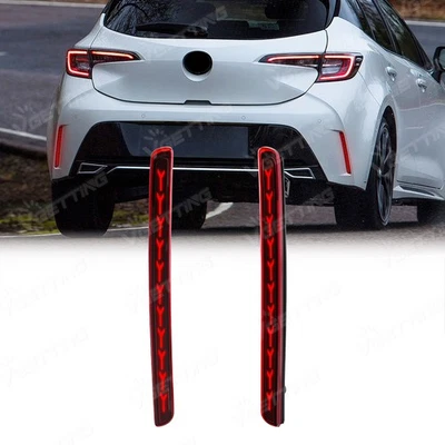 LED Reflector Lights for 2019-2025 Toyota Corolla Hatchback Brake Lamps Red Len - Imagen 1 de 4
