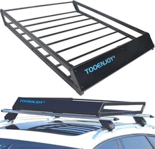 TOOENJOY Roof Rack Cargo Basket, 43’’x 43’’ Black 