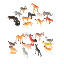 12x Montessori Wild Animal Match Toy Miniature Figurines with Matching Cards